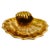 Elevate your vanity or coffee table with this striking Stangl Pottery shell-shaped dish in the luxurious Granada Gold...
