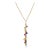 Tiffany & Co Multi Gemstone Drop Necklace Vintage 18k Yellow Gold Signed Jewelry For Sale