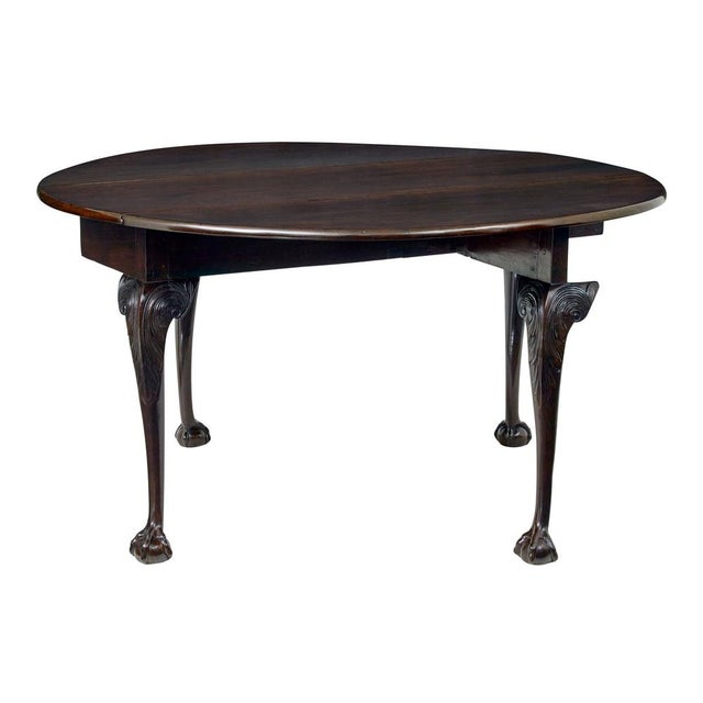 Antique Carved Mahogany Drop Leaf Table, 1780 For Sale - Image 4 of 10