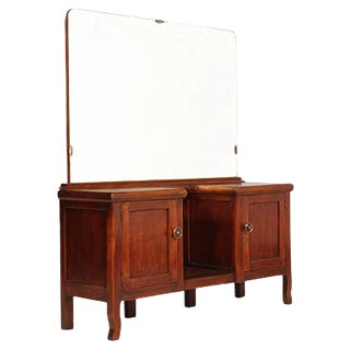 Art Deco Walnut Entry Table or Dressing Table, 1930s For Sale