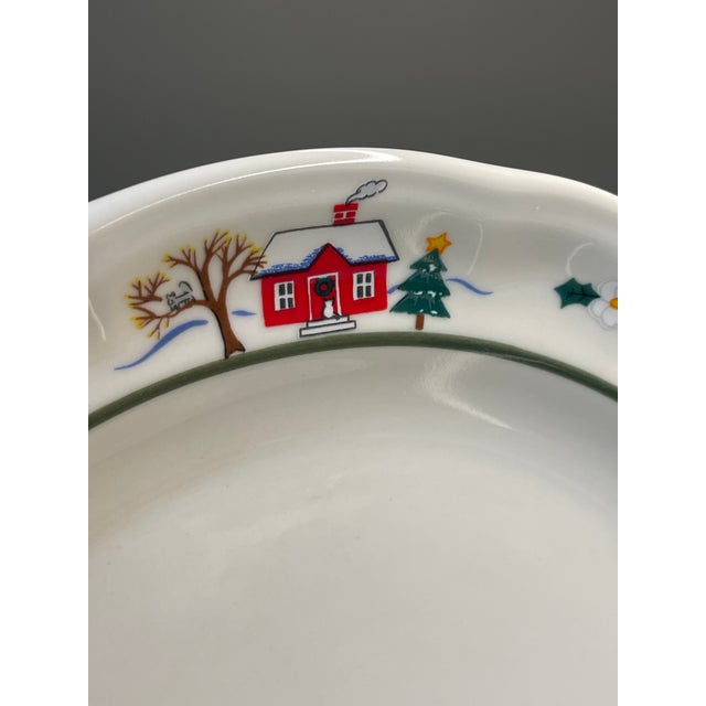 1990s Snow Village by Pfaltzgraff Dinner Plates For Sale - Image 4 of 9