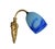 Art Deco Wall Sconce in Gilt Bronze and Blue Glass Paste, 1930s For Sale - Image 11 of 11
