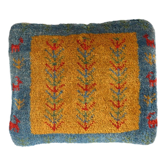 Pasargad DC Fine Hand Knotted Persian Gabbeh Pillow For Sale