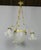 Gold French Three Arm Ceiling Light, 1930s For Sale - Image 8 of 12