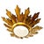 Large Spanish Gilt Gold Crown Flush Mount, 1950 For Sale - Image 9 of 9