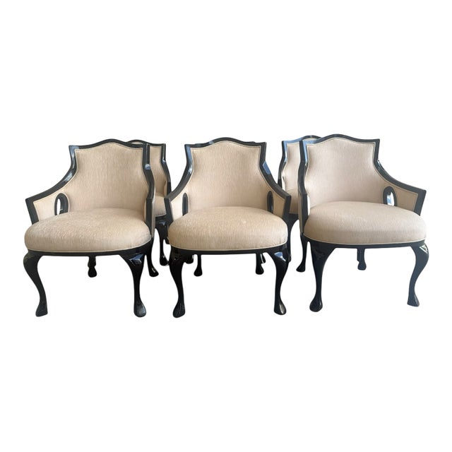 Set of Six Ebonized Dining Armchairs, Attributed to Ralph Lauren Collection for Henredon For Sale
