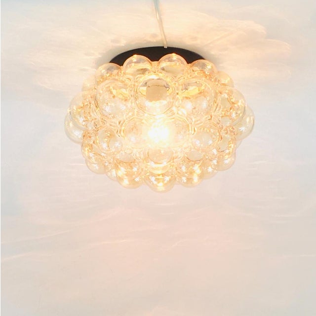 Metal Large Mid-Century Modern Amber Bubble Glass Ceiling Light by Helena Tynell for Limburg, Germany, 1970s For Sale - Image 7 of 12