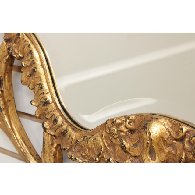 Glass Friedman Brothers Model 6522 Phoenix Carved Gold Mirror For Sale - Image 7 of 13