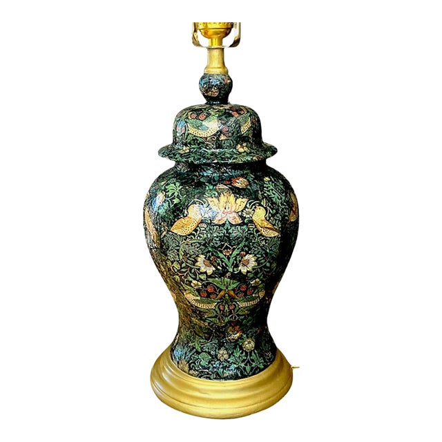 William Morris "The Strawberry Thief" Design Table Lamp For Sale
