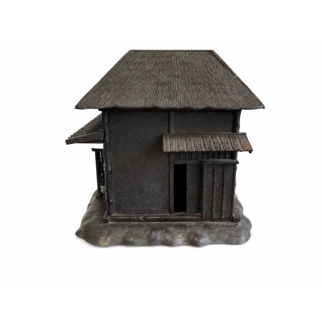 Antique Japanese Cast Iron House Lantern Oil Lamp 4-Door Signed Kyojiro For Sale In Portland, ME - Image 6 of 10