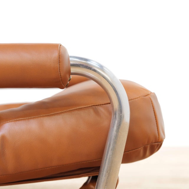 1970s Post Modern Chrome & Leather Attributed to Jan Des Bouvrie for Gelderland For Sale - Image 13 of 15
