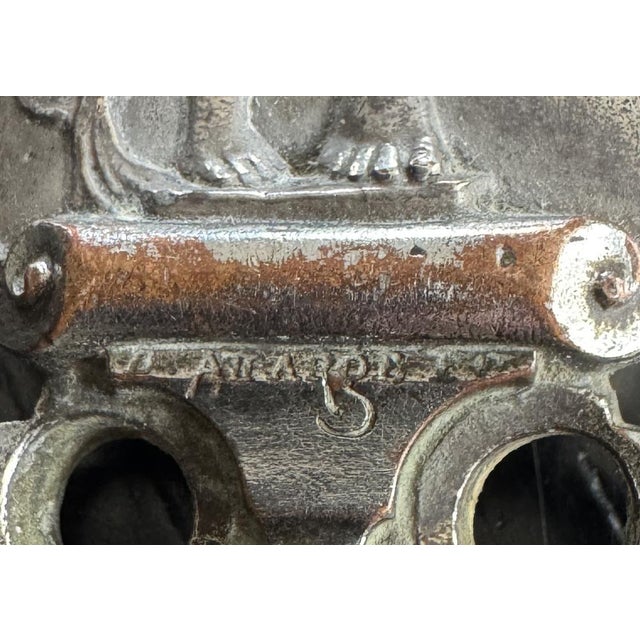 19th Century Bronze and Silvered Copper Letter Opener by Désiré Attarge and Ferdinand Barbedienne. Original patina,...