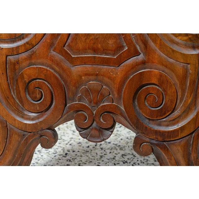 Wood Antique Italian Sgabello Walnut Pedestal For Sale - Image 7 of 10