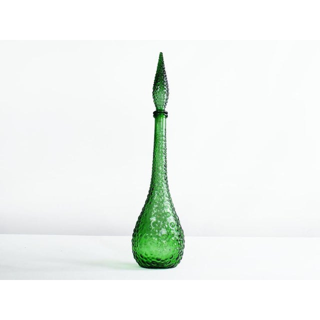 1960s Mid-Century Modern Emerald Green Empoli Genie Bottle Decanter, 1960s For Sale - Image 5 of 14