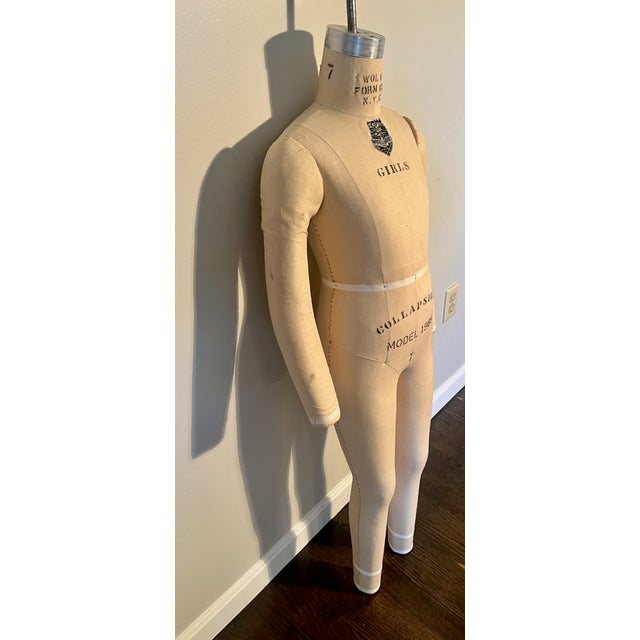 Industrial Wolf Dress Form 1930s CHLLD Size 7, Model 1989-Full Body With Arms For Sale - Image 3 of 7