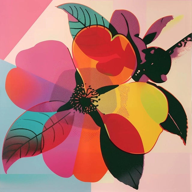 2020s Set of 4 Framed Botanical Photograph Prints — Pop Art Flowers No. 3 For Sale - Image 5 of 10