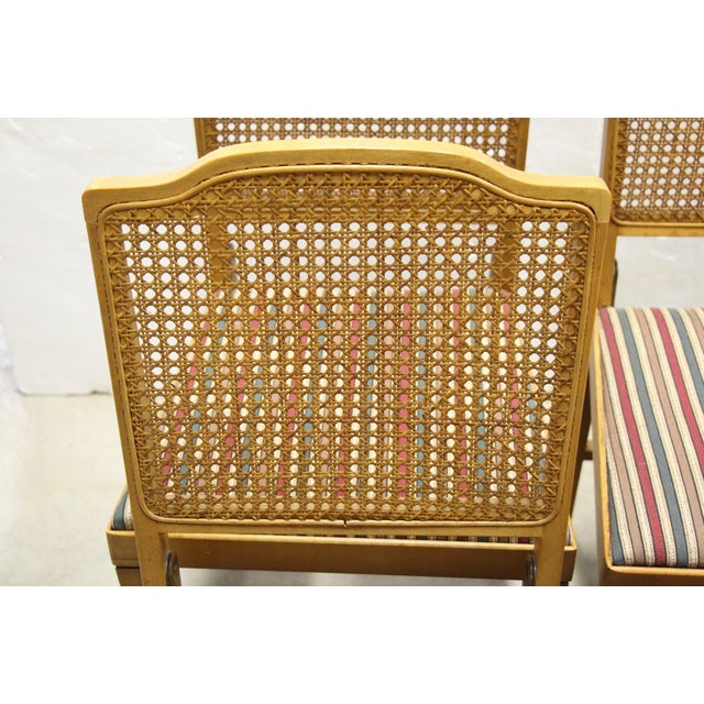 1950's MidCentury LegOMatic Folding Caned Back Wood Chairs, Set of 8