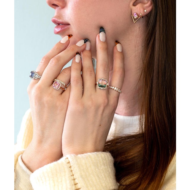 Modern Classic Grace Lab Diamond Band Ring in Solid 14k Rose Gold For Sale - Image 3 of 8