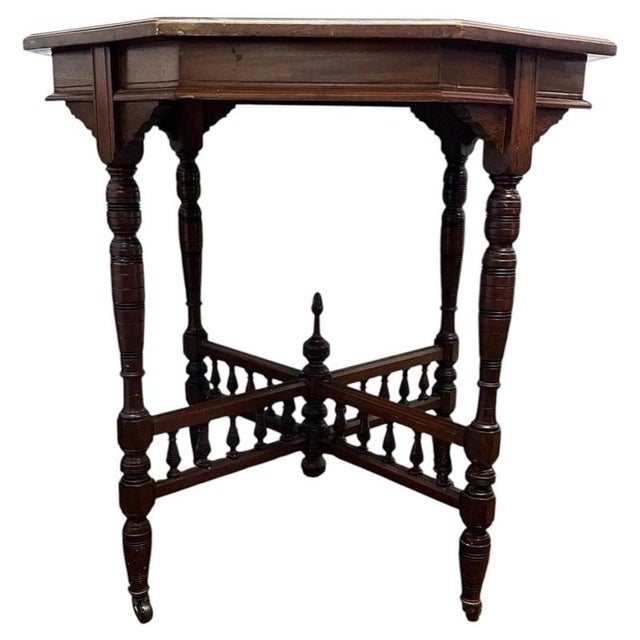Antique Aesthetic Movement English Mahogany Octagonal Occasional Table, 1900 For Sale - Image 6 of 6