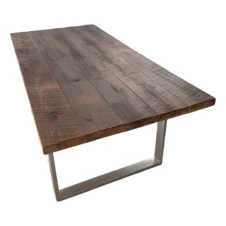 Artisan Crafted 100 Year Old Barnwood Farmer's Table For Sale