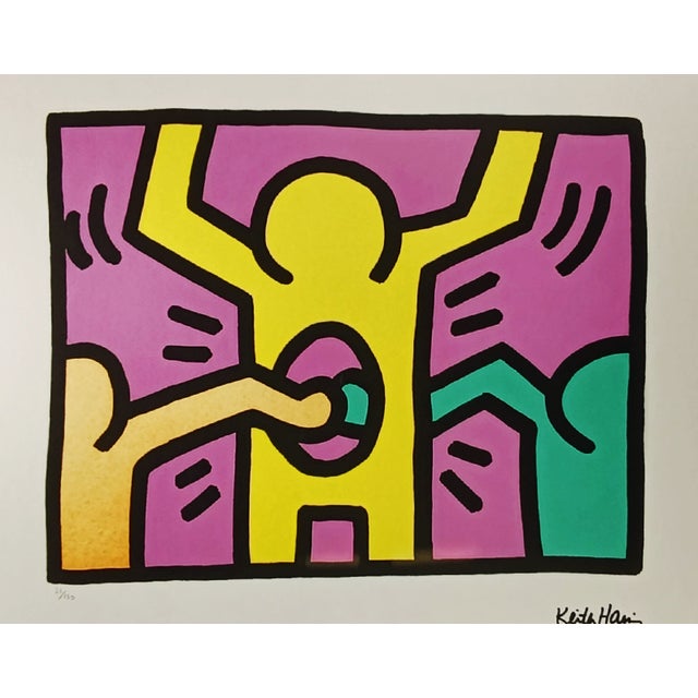 Keith Haring Limited Series. Limited Edition Lithograph Numbered in Pencil n 21 of 150. Impressed the Stamp "Keith Haring"...