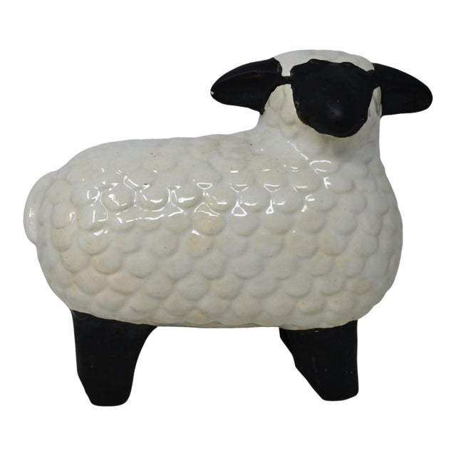 Grand Showroom Scale Global Views "Julia Knight" Ceramic Sheep - 14" For Sale