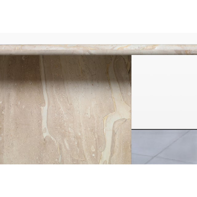 1970s Italian Modern Breccia Oniciata Marble Dining Table With Bullnose Edge For Sale - Image 5 of 12