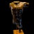 Vintage 1970s Bronze Male Torso lamp on Burl-Wood Base With New Black Custom Shade For Sale - Image 10 of 12