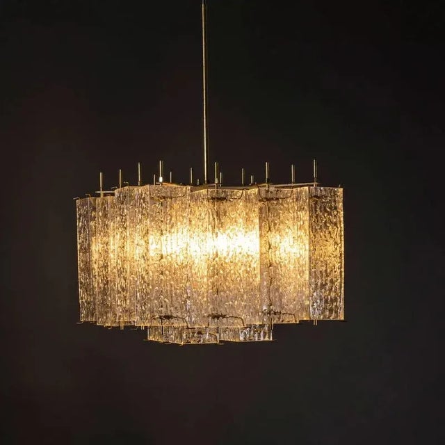 1950s Large Vintage Cast Glass Square Pendant, 1950s For Sale - Image 5 of 13