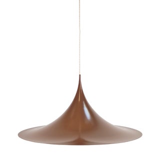 Vintage Semi Pendant Lamp in Brown by Claus Bonderup Thorsten Thorup for Fog & Mørup, 1960s For Sale