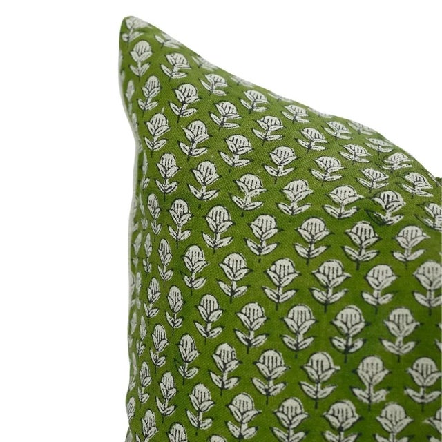 Floral Print Decoration Pure Linene Pillow Cover Pure Linen 12x20 Inches, Tarangani For Sale - Image 4 of 4