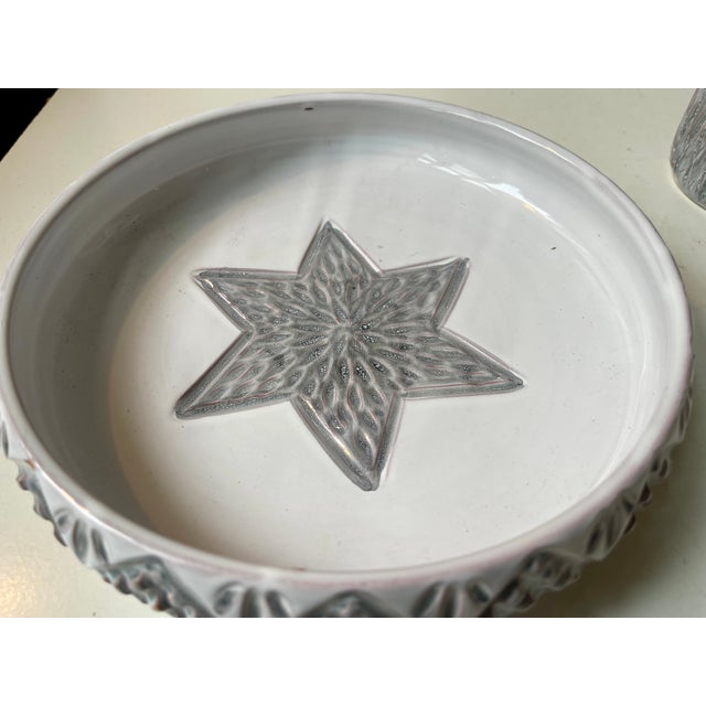 Ceramic Danish Modern Ceramic Bowl with Trinket and Vase, 1970s, Set of 3 For Sale - Image 7 of 10