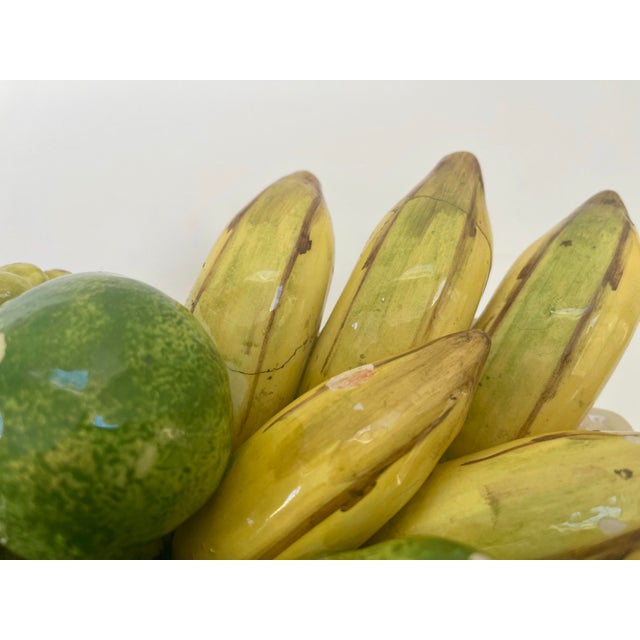 Ceramic Italian Majolica Mid-Century Ceramic Fruit Centerpiece Basket For Sale - Image 7 of 11