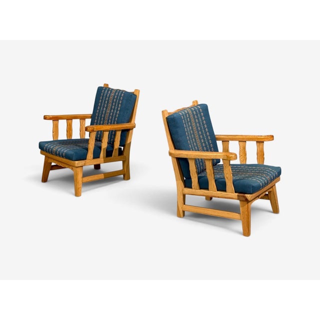 Mid-Century Modern Krogenes Møbler, Lounge Chairs, Pine, Blue Fabric, Norway, 1970s For Sale - Image 3 of 13
