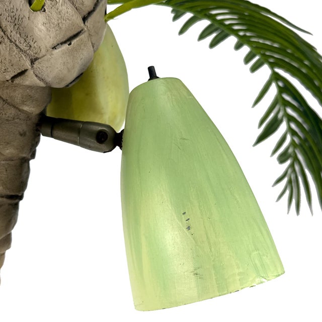 Vintage 1960s Plaster Palm Tree Floor Lamp W/ Metal Bullet Shade - Tropical Tiki Island Beach Decor - Mario Torres Style For Sale - Image 14 of 18