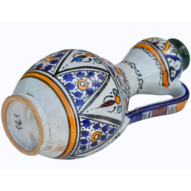 Mid 20th Century Handcrafted Colorful Andalusian-Patterned Ceramic-Art Vase For Sale - Image 9 of 9