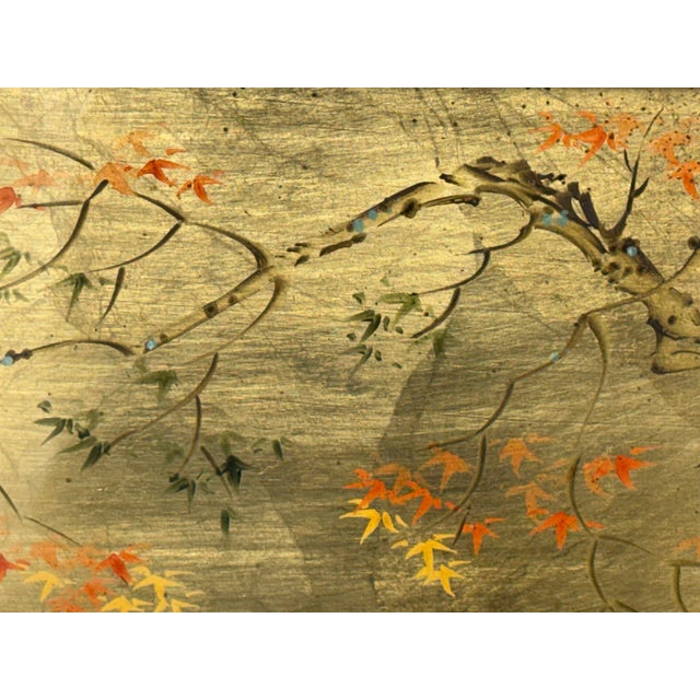 Gold La Barge Circa 1983 Signed J. Beaukerna Eglomisé Wall Mirror For Sale - Image 8 of 12