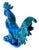 Vintage Italian blue and green ceramic rooster figurine. Mottled blue and green glazing. Marked "BRISTOLIA, P.3806/C,...
