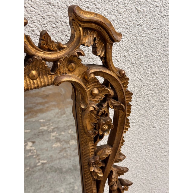 Mid 20th Century English Chippendale Carved Giltwood Mirror, Mid 20th Century For Sale - Image 5 of 12