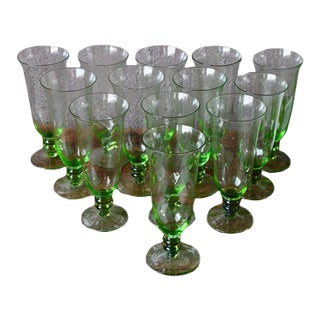 Antique Bohemian Glasses, Set of 12 For Sale