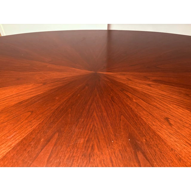 Mid 20th Century Midcentury Osvaldo Borsani for Stow & Davis Oval Sunburst Walnut Dining Table For Sale - Image 5 of 5