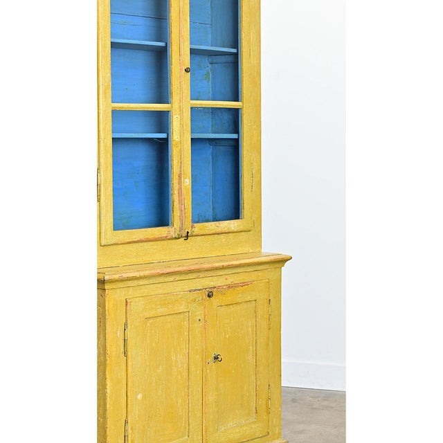 19th Century English 19th Century Tall Painted Bookcase For Sale - Image 5 of 9