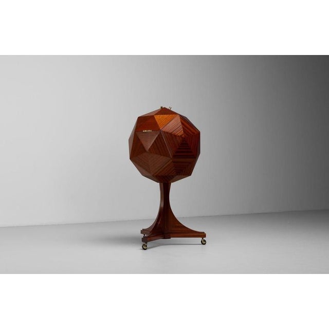 Wood Vuillermoz Polyhedron Bar Cabinet, France, 1960 For Sale - Image 7 of 18