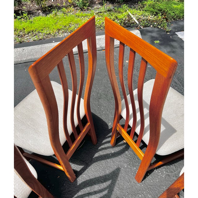 Mid Century Modern Teak Dining Chairs Made in Canada | Set of Four by Nordic Furniture For Sale - Image 4 of 12