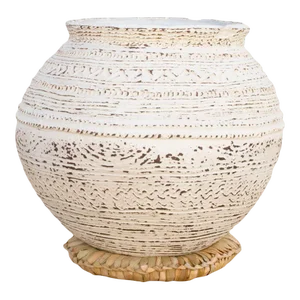 Tribal Antique Aged White Nupe Pot