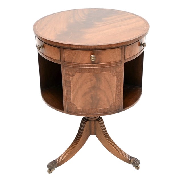 Antique Regency Revolving Drum Table, 1930s For Sale