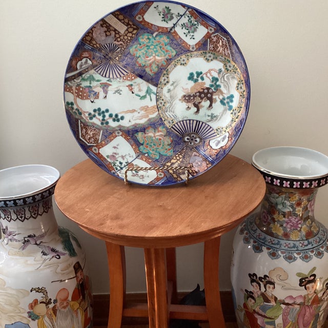 Late 18th Century Large Japanese Imari Meiji Period Porcelain Polychrome Wall Hanging/Centerpiece Platter W/Makers Marks For Sale - Image 12 of 12