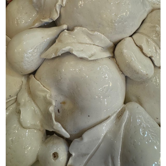 Italian Creamware Oval Centerpiece Basket With Mixed Fruit Top For Sale - Image 9 of 11