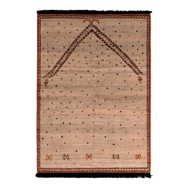 Rug & Kilim Classic Style Rug, Beige-Brown Geometric Pattern, 6x9 For Sale