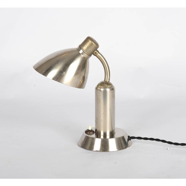 Silver Bauhaus Functionalist Nickel Plated Desk Lamp by Franta Anýž, 1930s For Sale - Image 8 of 8